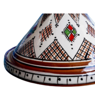 Moroccan Ceramic Serving Tagine, Hand-Painted Brown Design, 30 cm - Image 5