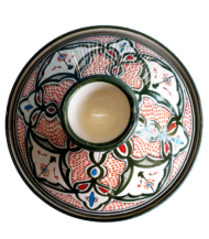 Moroccan Ceramic Serving Tagine, Hand-Painted Green Design, 30 cm - Image 6