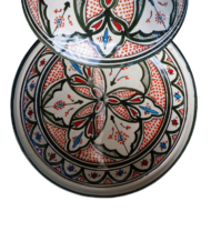 Moroccan Ceramic Serving Tagine, Hand-Painted Green Design, 30 cm - Image 4