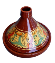 Moroccan Cooking Tagine, Hand-Painted Brown Design, 30 cm - Image 5
