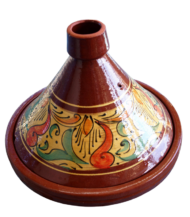 Moroccan Cooking Tagine, Hand-Painted Brown Design, 30 cm - Image 4