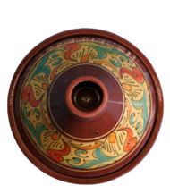 Moroccan Cooking Tagine, Hand-Painted Brown Design, 30 cm - Image 3