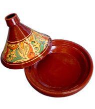 Moroccan Cooking Tagine, Hand-Painted Brown Design, 30 cm - Image 2