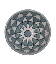 Moroccan Ceramic Bowl, Hand-Painted Art Deco Triangle Design - Image 5