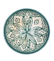 Moroccan Ceramic Bowl, Hand-Painted Traditional Geometric Design - Image 3
