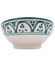 Moroccan Ceramic Bowl, Hand-Painted Traditional Geometric Design - Image 2