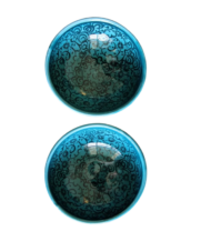 Moroccan Ceramic Bowls, Jade Green Traditional Design, Set of 4 - Image 2