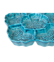 Moroccan Ceramic Snack Tray, Hand-Painted Flower Design, 27 cm - Image 4