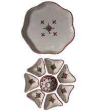 Moroccan Ceramic Serving Set, Hand-Painted Berber Geometric Design, 10-Piece - Image 2