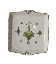 Moroccan Ceramic Serving Set, Hand-Painted Green Berber Design, 6-Piece - Image 3