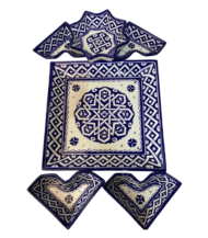 Moroccan Ceramic Serving Set, Hand-Painted Berber Design, 6-Piece - Image 3