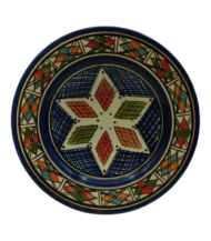 Moroccan Ceramic Plate, Hand-Painted Geometric Star Pattern, 22.5 cm