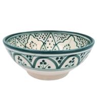 Moroccan Ceramic Bowl, Hand-Painted Traditional Geometric Design