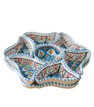 Moroccan Ceramic Serving Set, Hand-Painted Flower Design, 8-Piece - Image 3