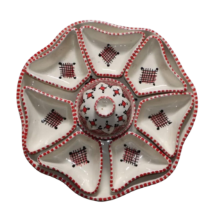Handmade Moroccan Ceramic Serving Set with Large Platter and Appetizer Bowls