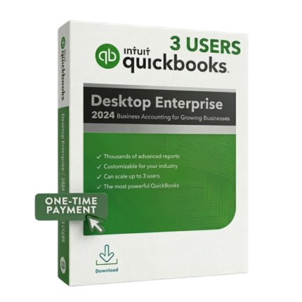 Intuit QuickBooks Desktop Enterprise 2024 Accounting Software | Lifetime 3-User USA Version PC Windows License Key Download